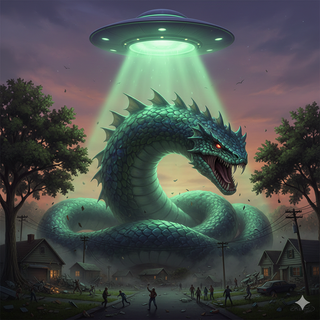 Snake transforms Giant from a UFO growth ray