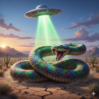 Diamondback Rattlesnake transforms Giant from a UFO growth ray