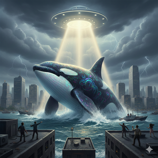Orca Whale transforms Giant from a UFO growth ray