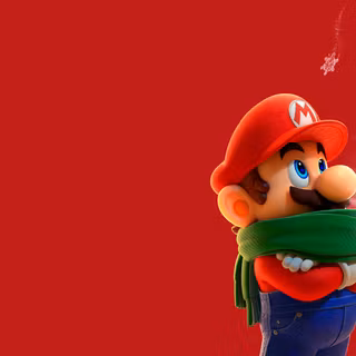 Mario Wearing A Winter Scarf