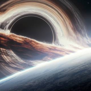 Gargantua black hole Planet Earth