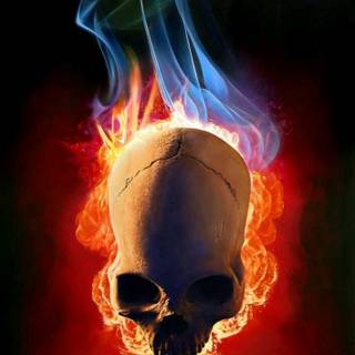 Flaming Skull Design Fantasy