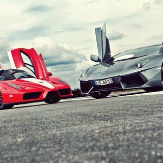 Ferrari Enzo și Lamborghini Aventador 