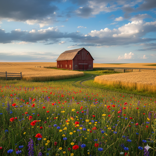 Large Red Barn during the Summer