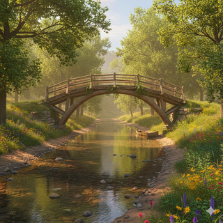 Bridge over a Creek during the Summer