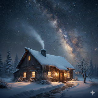 Farmhouse underneath the Milky Way during Winter