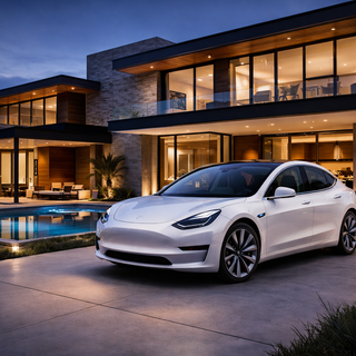 house with a Tesla