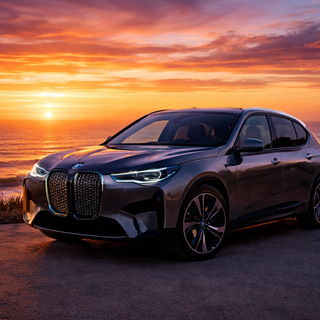 bmw ix  in the sunset