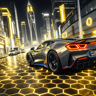 Futuristic Neon Car Background