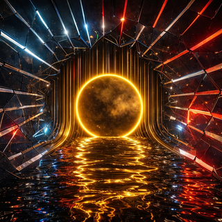 Futuristic Neon Portal Background