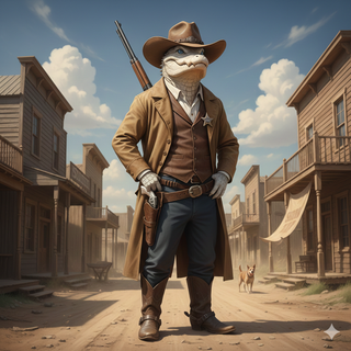 Cowboy Sheriff White Alligator
