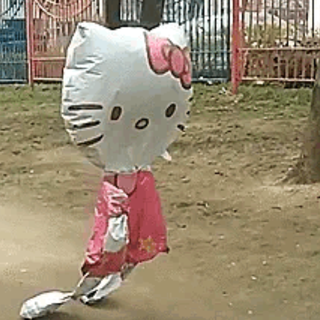 Sad hello kitty balloon<3333