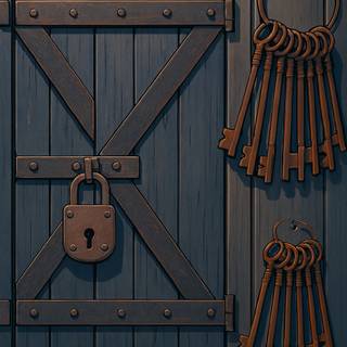 The 12 rusty keys and the door anime style