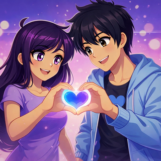 Ramiro And Aphmau Are Happy Holding Hands Heart And Glowing