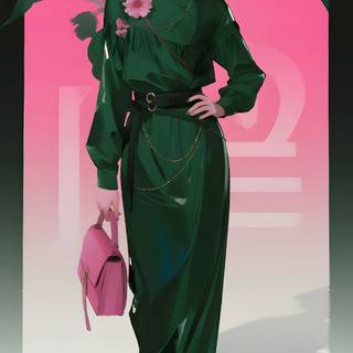 A graceful anime girl dressed in semi-traditional clothing creates a balanced and timeless wallpaper look.