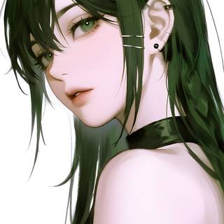 A beautiful anime girl gazes softly against a dreamy background, perfect for a vibrant wallpaper.