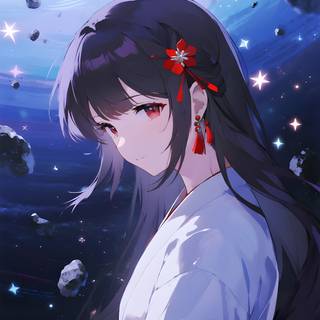 A cute anime girl smiles brightly, bringing a cheerful and colorful atmosphere to the wallpaper.