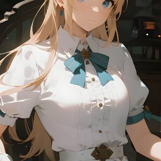 A soft pastel anime girl portrait offers a gentle and charming visual style.