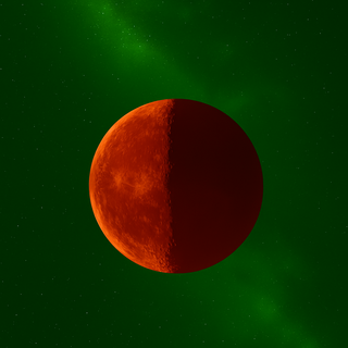 Red crescent in green space