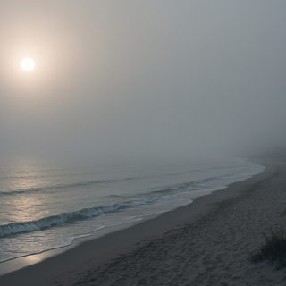 Foggy beach