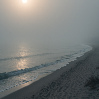 Foggy beach