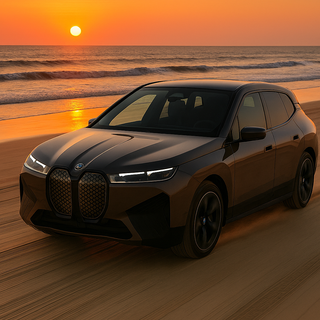 BMW IX on the beach