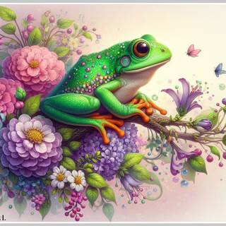 FROG ON A FLOWER