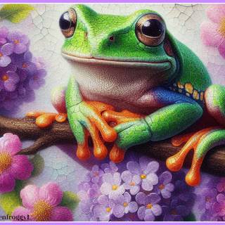 FROG ON A FLOWER