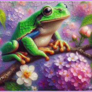FROG ON A FLOWER