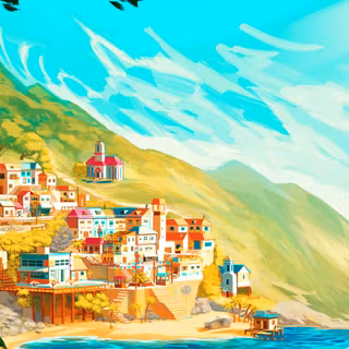 Village By The Sea Art