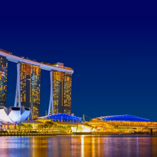 Marina Bay Singapore Night Skyline