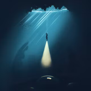 Diver And The Deep Kraken