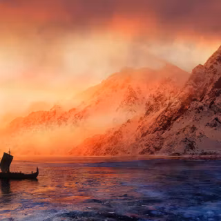 Vikings Have Arrived Longship At Sunset