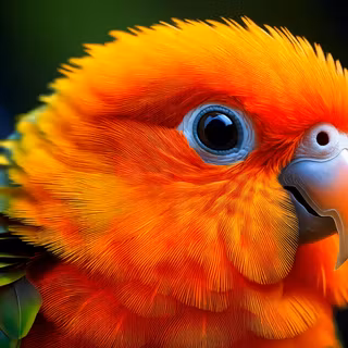 Cute Sun Conure Parrot Portrait 