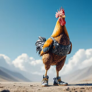 Chicken Wearing Sneakers