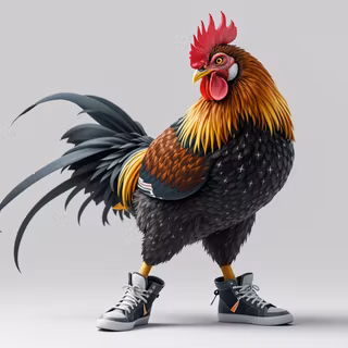 Chicken Wearing Sneakers