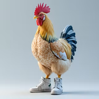 Chicken Wearing Sneakers
