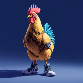 Chicken Wearing Sneakers