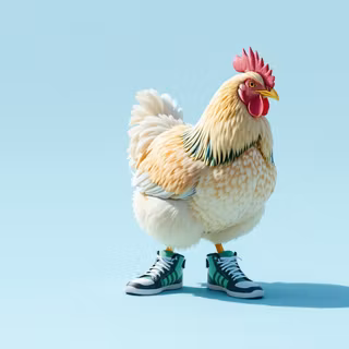 Chicken Wearing Sneakers
