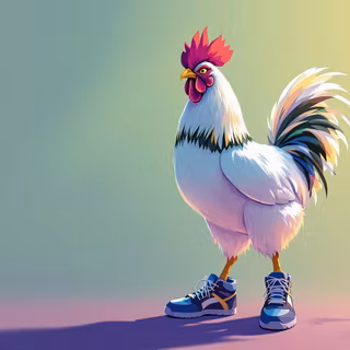 Chicken Wearing Sneakers