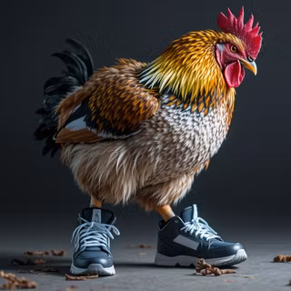 Chicken Wearing Sneakers
