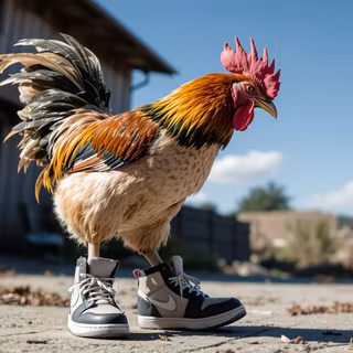 Chicken Wearing Sneakers
