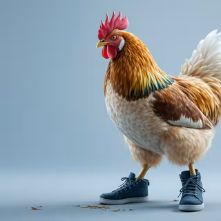 Chicken Wearing Sneakers