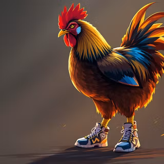 Chicken Wearing Sneakers