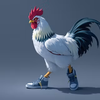 Chicken Wearing Sneakers