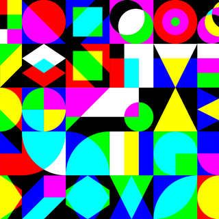 Neo-geo RGBCMY abstract pattern