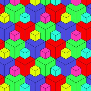 Gee, I'm a Tree by Brian M (RGB additive pop abstract cubes pattern)