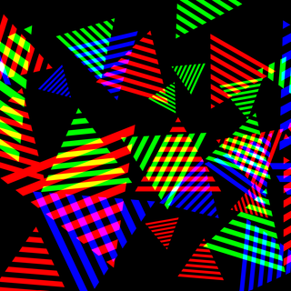 RGB Striped triangle abstract art