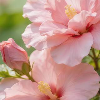 Soft Pink Hibiscus 4K Wallpaper