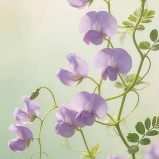 Purple Sweet Pea Aesthetic 4K Phone Wallpaper
